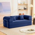 thumbnail image 1 of Atlas Mattress Perri Blue 79" Modular Compressed Sofa with Corduroy Upholstery, Lumbar Pillows & Metal Support, 1 of 6
