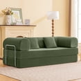 thumbnail image 1 of Atlas Mattress Perri Olive Green 79" Modular Compressed Sofa with Corduroy Upholstery, Lumbar Pillows & Metal Support, 1 of 6