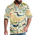 thumbnail image 1 of Atlas Men's Short Sleeve Beach Shirts Poplin Spread Collar Tops Casual Printed Button Down Summer Unisex, 1 of 6