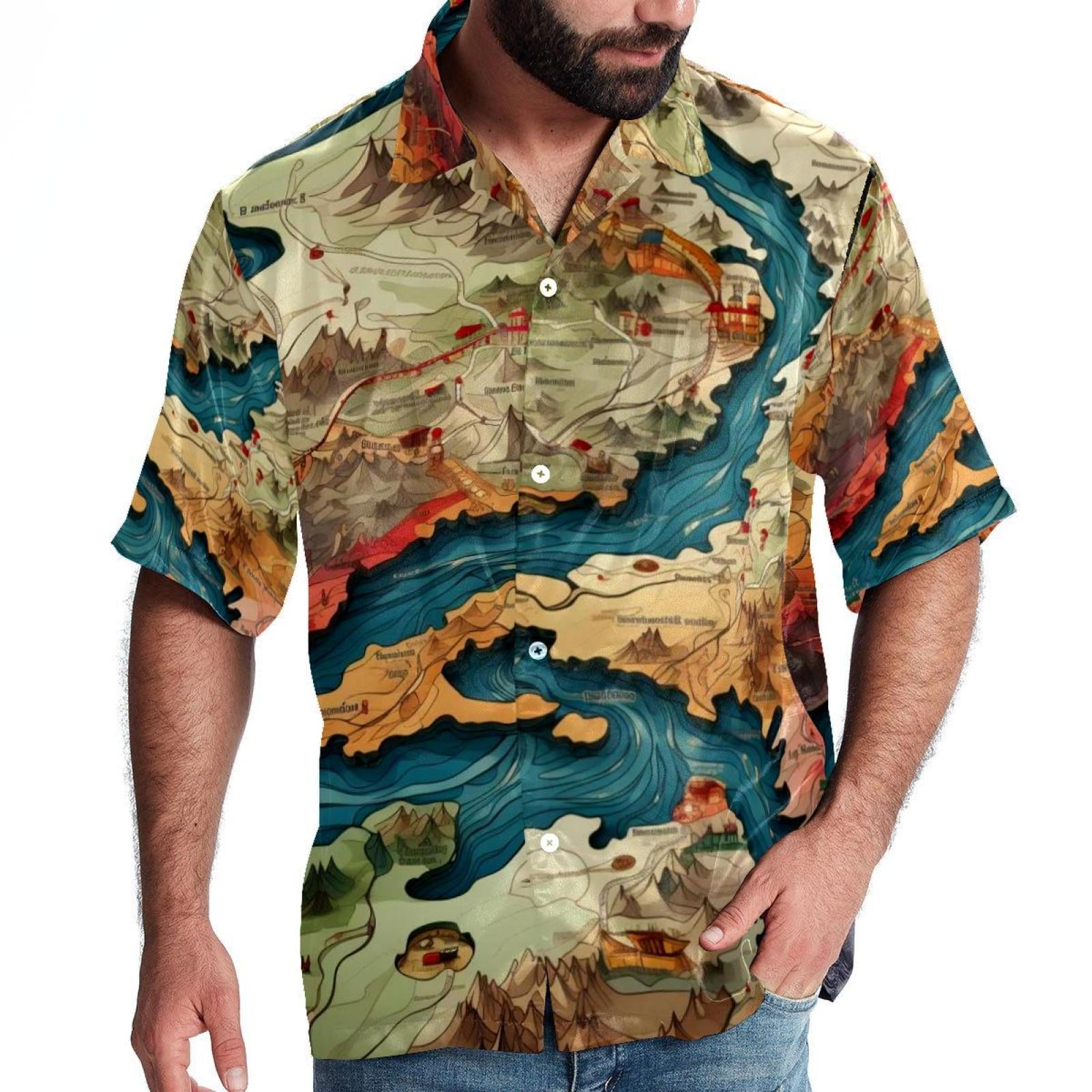 Atlas Men's Short Sleeve Hawaiian Print Button Down Beach Shirt ... Atlas movie Atlas Men's Short Sleeve Hawaiian Print Button Down Beach Shirt ...