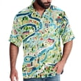 thumbnail image 1 of Atlas Men's Short Sleeve Shirts with Spread Collar Tops, Casual Printed Poplin Shirt, Button Down Short Summer Beach Shirts - Unisex, 1 of 6