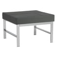 thumbnail image 1 of Atlas Mid Century Modern Metal and Leather Ottoman- Smoke, 1 of 5