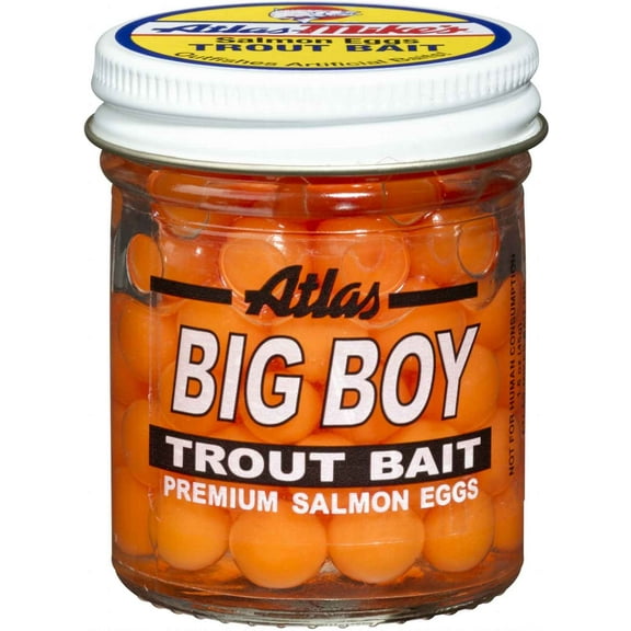 Atlas-Mike's 203 Big Boy Salmon Eggs Orange 1.1 oz Jar