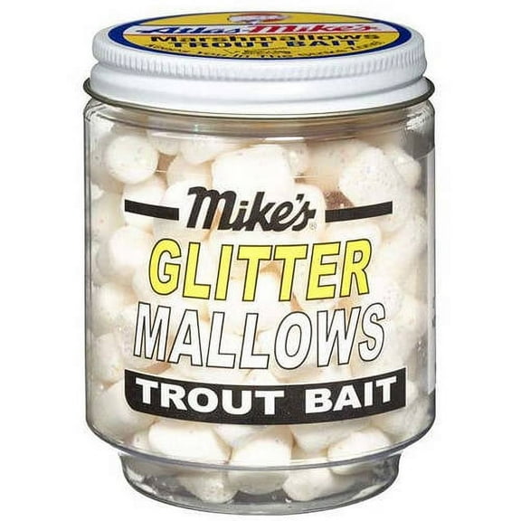 Atlas Mike's Glitter Glo Mallows Trout Dough Bait, Anise Scented, White