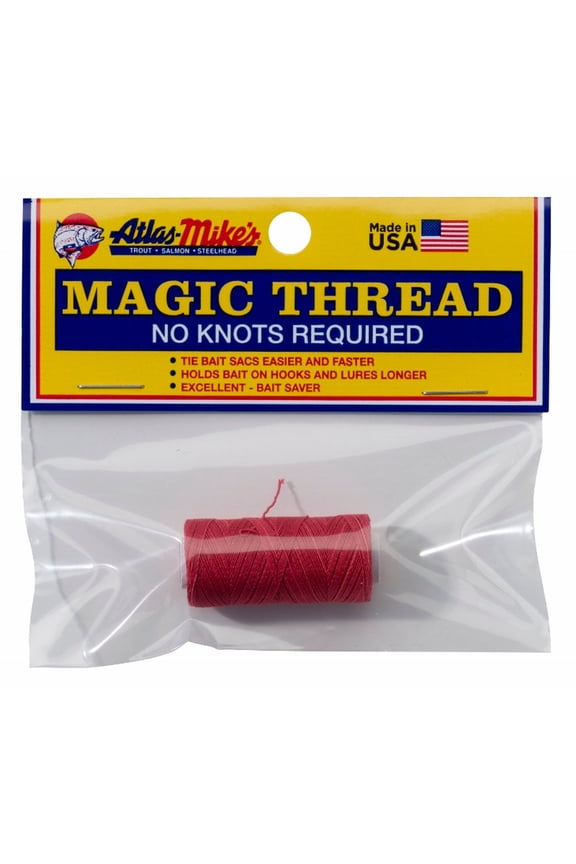 Atlas Mike's Magic Thread for Securing Bait and Bait Sacs, Red