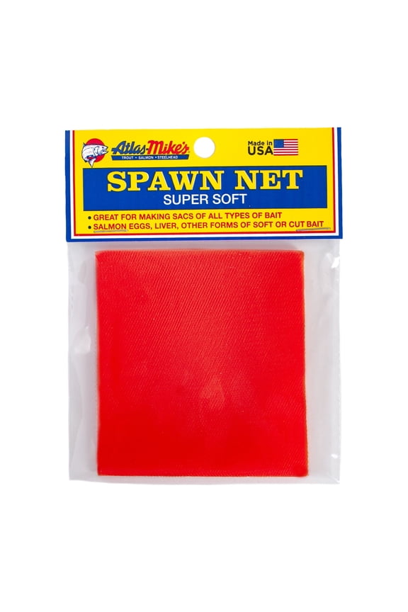 Atlas Mike's Spawn Net for Bait Sacs, Orange, 3 x 3 Inch Precut Squares