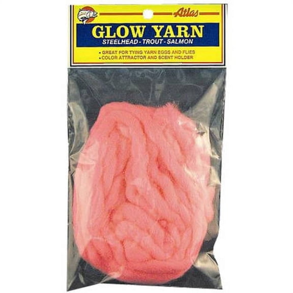 Atlas Mike's UV Glow Fly Tying Yarn, Hot Pink, 12 feet