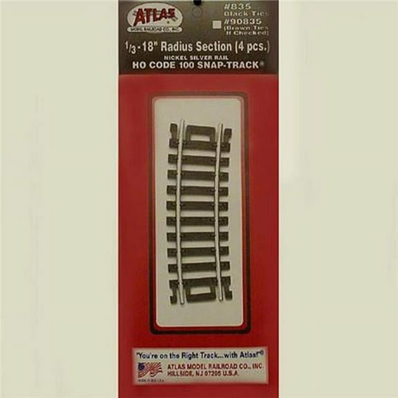 Atlas HO Scale Code 100 1/3 Curve (18" Radius) Track 4 Pack