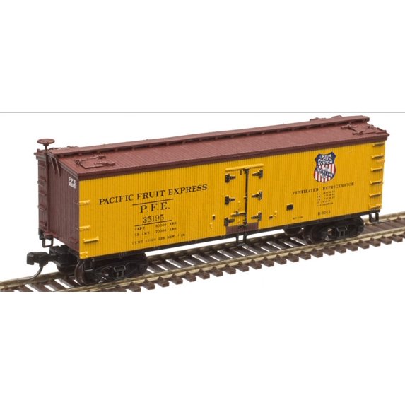 Atlas N Scale 40' Wood Reefer Pacific Fruit Express/PFE/SP/UP Overland #34511