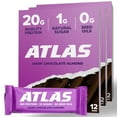 thumbnail image 1 of Atlas Protein Bar, Dark Chocolate Almond, 20g Protein, 1g Sugar, 0g Seed Oil, 12-Pack (3 Count), 1 of 7