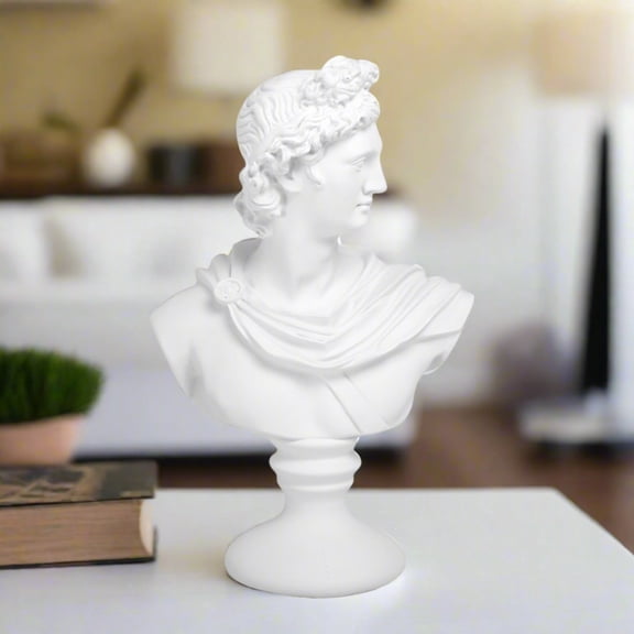Atlas White Resin Male Head Sculpture, Greek Bust Statue, Modern Decorative Home Accent
