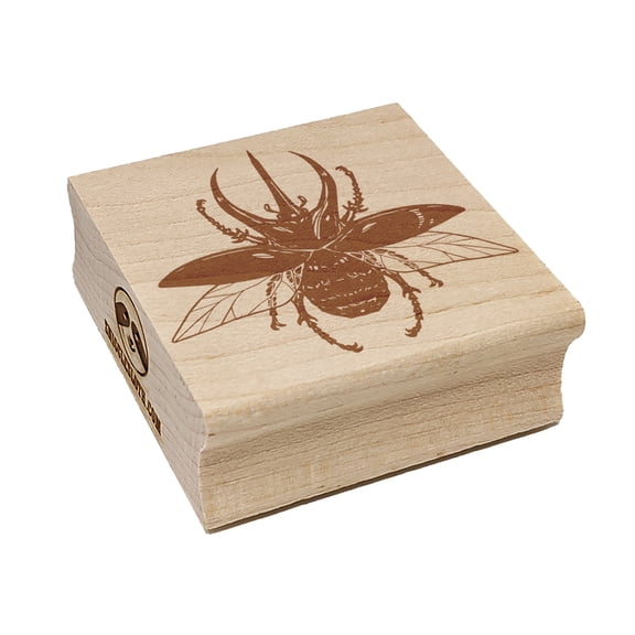Atlas Rhinoceros Beetle Bug Insect Square Rubber Stamp Stamping Scrapbooking Crafting - Large 2.75in