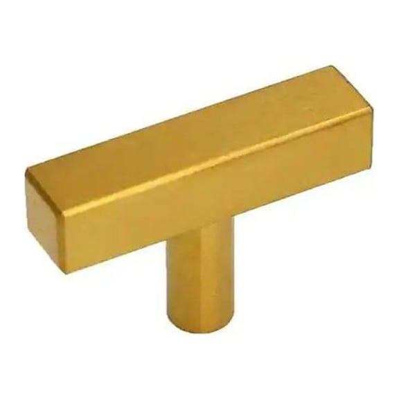 Atlas Series 2 in. (50 mm) Pull Kitchen Cabinet Handles T-Bar Cabinet Knob Solid Gold Brushed Pull - 25 Pack