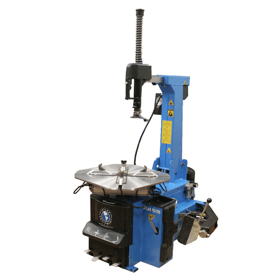Atlas Automotive Equipment TC755 Tire Changer, Tilt-Back Design, 26-Inch Turntable, Pneumatic Lock, Integrated Beadblaster, Powerful Breaker, Rim and Tire Safety, Dealership Use