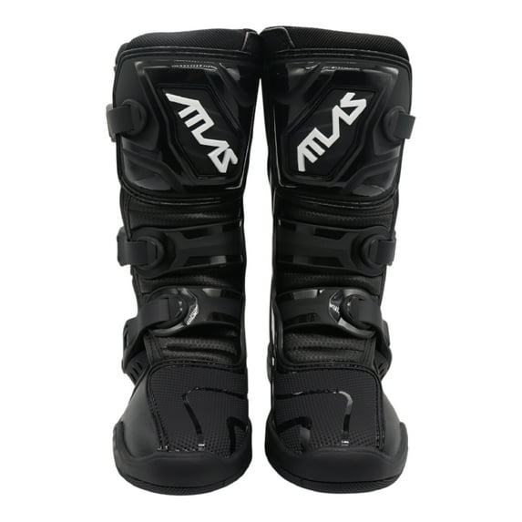 Atlas Traction Boots (Youth - Size: 5) with Mud Gaiter, 3-Buckle Closure with Adjustable Straps for Use In: Enduro Racing, Powersports, Motocross, Snowmobiling, Snowboarding (Black)