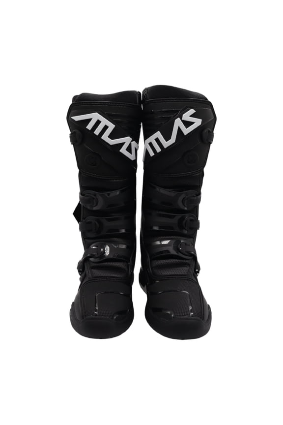 Atlas Traction Enduro Boots (Adult - Size: 13) with Mud Gaiter, 4-Buckle Closure, & Memory Foam Padding for Use In: Enduro Racing, Powersports, Motocross, Snowmobiling, Snowboarding (Black)