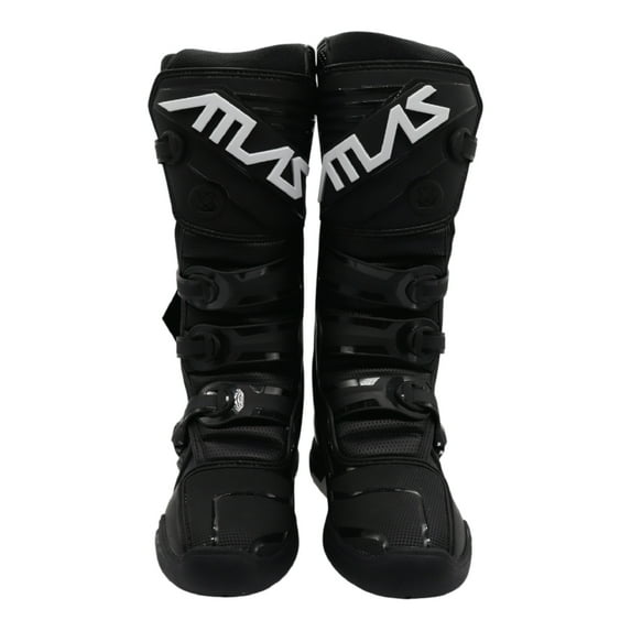 Atlas Traction Enduro Boots (Adult - Size: 13) with Mud Gaiter, 4-Buckle Closure, & Memory Foam Padding for Use In: Enduro Racing, Powersports, Motocross, Snowmobiling, Snowboarding (Black)