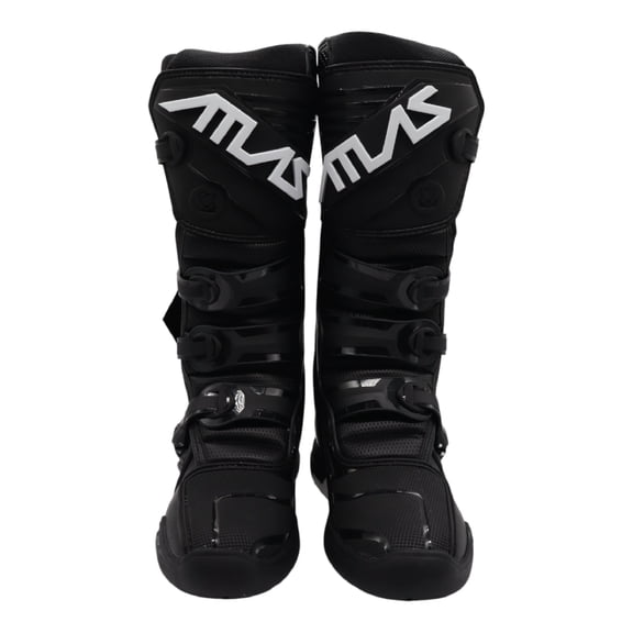 Atlas Traction Enduro Boots (Adult - Size: 13) with Mud Gaiter, 4-Buckle Closure, & Memory Foam Padding for Use In: Enduro Racing, Powersports, Motocross, Snowmobiling, Snowboarding (Black)