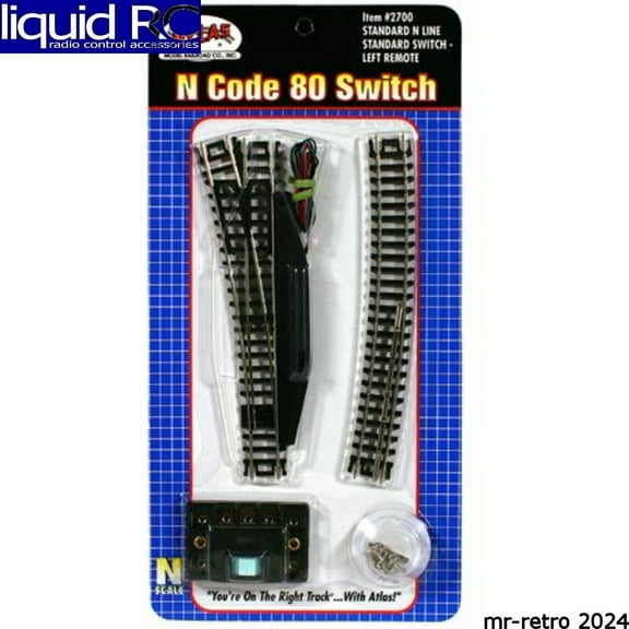 Atlas Trains 2700 N-Gauge Code 80 Remote Left-Hand Switch