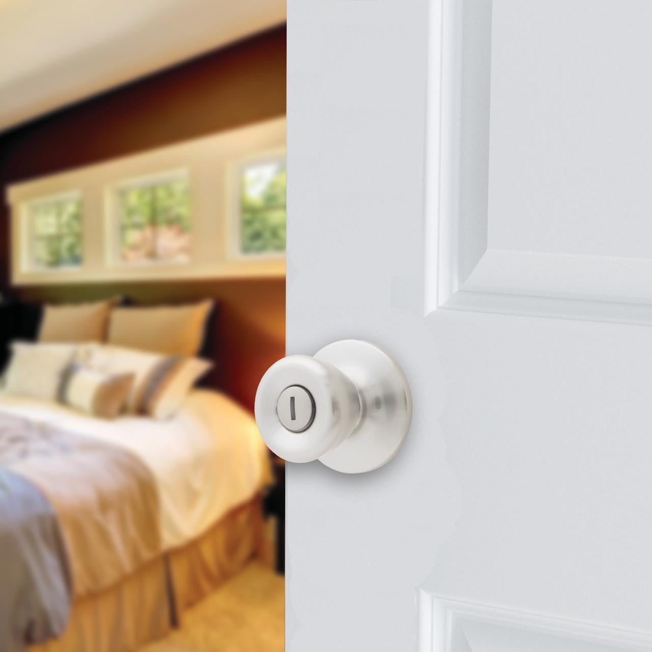 Atlas Tulip Privacy Door Knob Contractor Pack, Satin Nickel, Pack of 4