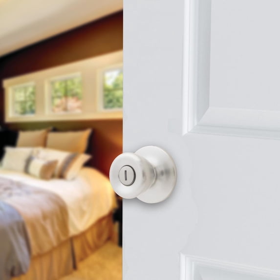 Atlas Tulip Privacy Door Knob Contractor Pack, Satin Nickel, Pack of 4