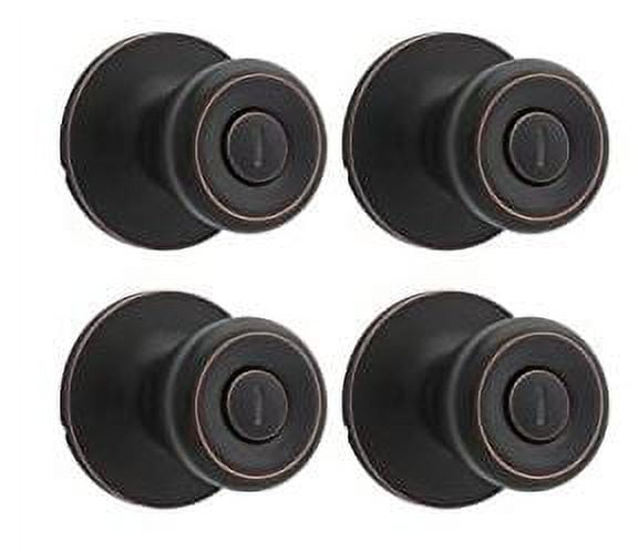 Atlas Tulip Privacy Locking Door Knob Contractor Pack, Oil Rubbed Bronze, Pack of 4
