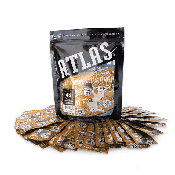 Atlas® Ultra Thin Condoms, Latex, 48-Pack