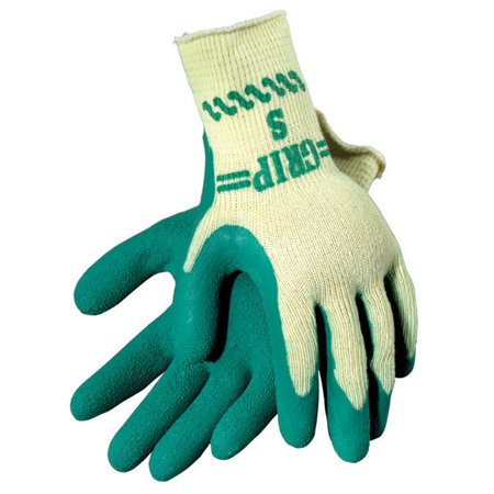 Atlas Unisex Indoor and Outdoor Rubber Coated Gardening Gloves Green/Yellow M 1 pair (Pack of 12)