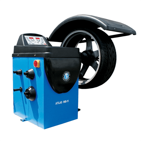Atlas Automotive Equipment WB11 Wheel Balancer, Self-Diagnosing System, Handles Rims Up to 32 Inches, Supports Over 130 lbs., Auto Start/Stop, Pedal Brake, Static/Dynamic Modes, Versatile Kit