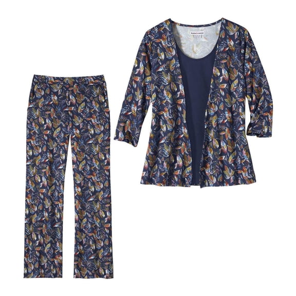 Atlas for Women Womens Floral Top And Pants Set