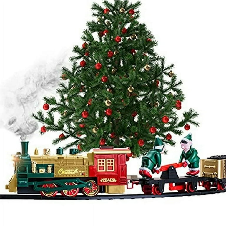 Atlasonix Christmas Train Set with Lights, Sounds, Elves, and
