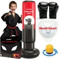 thumbnail image 1 of Atlasonix Punching Bag for Kids - Inflatable Ninja Toy with Mouth Guard, Gloves, Inflatable Foot Pump - Karate, Kickboxing, and Taekwondo Training - Fun and Safe for Boys and Girls Age 5-10 - Red, 1 of 9