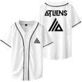 thumbnail image 1 of Atliens Merch Logo Baseball Jacket Unisex Fashion V-Neck Button Top Casual Short Sleeve T-Shirt, 1 of 2