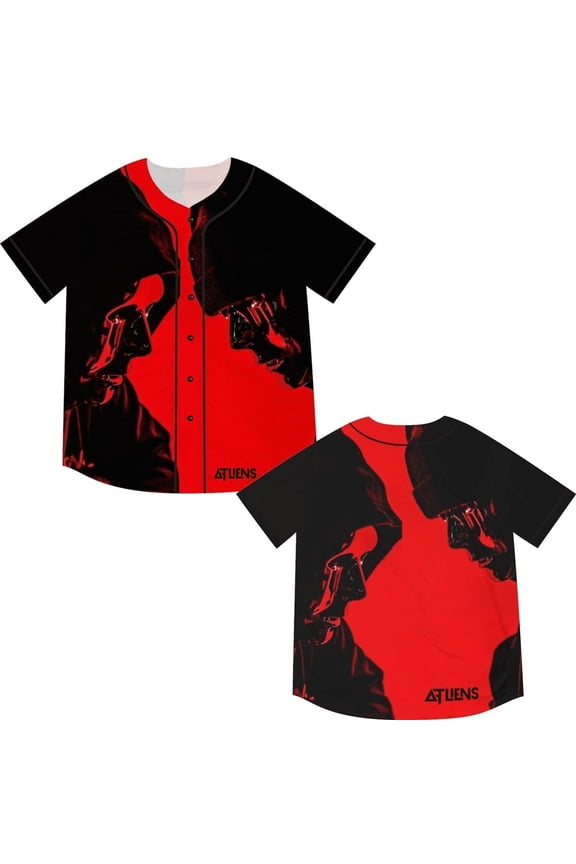 Atliens Merch Logo Baseball Jacket Women Men Casual HipHop Streetwear Printed Short Sleeve