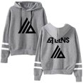 thumbnail image 1 of Atliens Merch Logo Hoodie Unisex Pocketless Double Bar Sleeve Sweatshirt Fashion Pullover, 1 of 2
