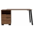 thumbnail image 1 of Atlin Designs 1 Drawer Wood Desk with One Shelf and One Cabinet in Mahogany, 1 of 6