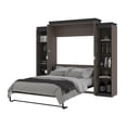 thumbnail image 1 of Atlin Designs 104" Queen Murphy Bed with 2 Bookcases in Bark Gray, 1 of 14