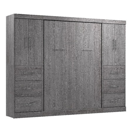 Atlin Designs 109" Engineered Wood Full Wall Bed Kit in Bark Gray