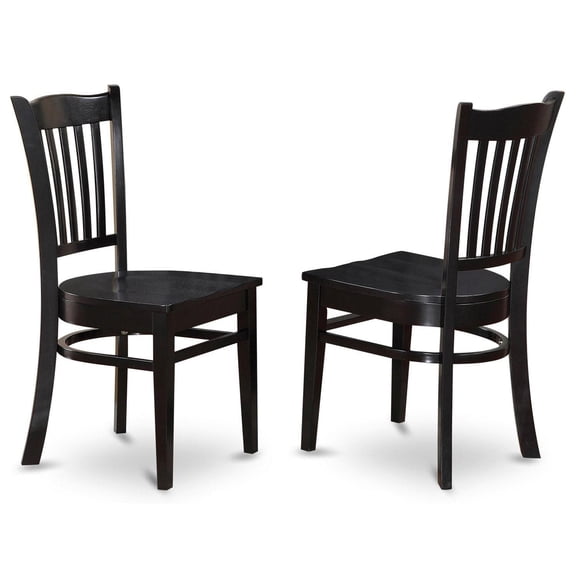 Atlin Designs 11" Wood Dining Chairs in Black (Set of 2)