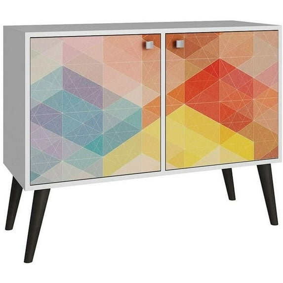 Atlin Designs 2-Door Mid-Century Wood Console Table in Multi-Color