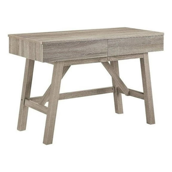 Atlin Designs 2-Drawer Small Transitional Wood Space Desk in Gray Wash