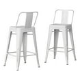 thumbnail image 1 of Atlin Designs 24" Contemporary Metal Counter Stool in White (Set of 2), 1 of 8