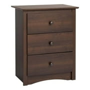 Atlin Designs 3-Drawer Modern Laminated Wood Nightstand in Espresso
