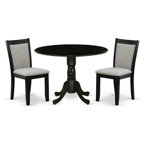 Atlin Designs 3-Piece Wooden Dining Set in Shitake/Black