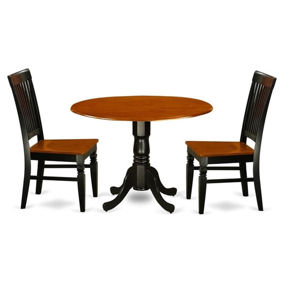 Atlin Designs 3-piece Dining Table and Chairs in Black and Cherry