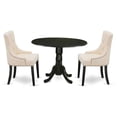 thumbnail image 1 of Atlin Designs 3-piece Wood Dining Set in Black/Light Beige, 1 of 6