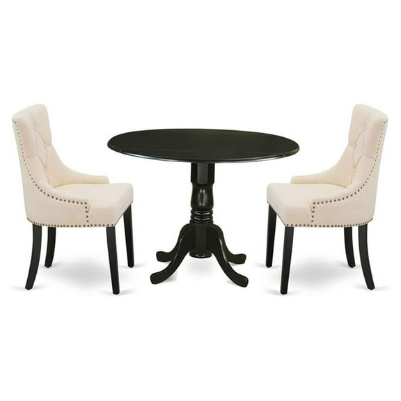 Atlin Designs 3-piece Wood Dining Set in Black/Light Beige