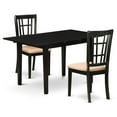 thumbnail image 1 of Atlin Designs 3-piece Wood Dining Set with Fabric Chairs in Black, 1 of 6