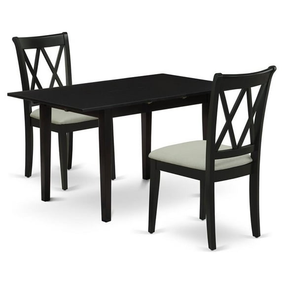 Atlin Designs 3-piece Wood Dining Set with X-Back Chairs in Black