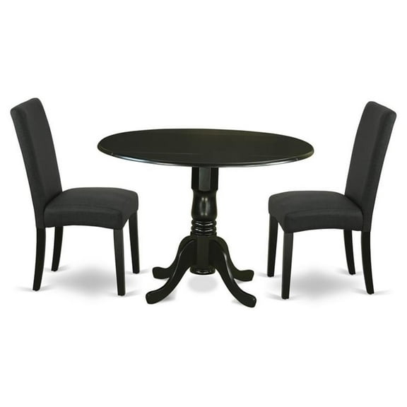 Atlin Designs 3-piece Wood Dining Table Set in Black